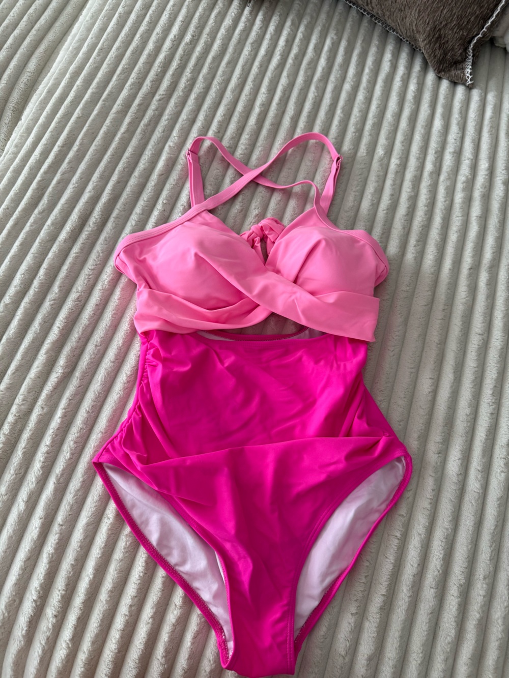 Two-Tone Pink Women’s One-Piece Swimsuit